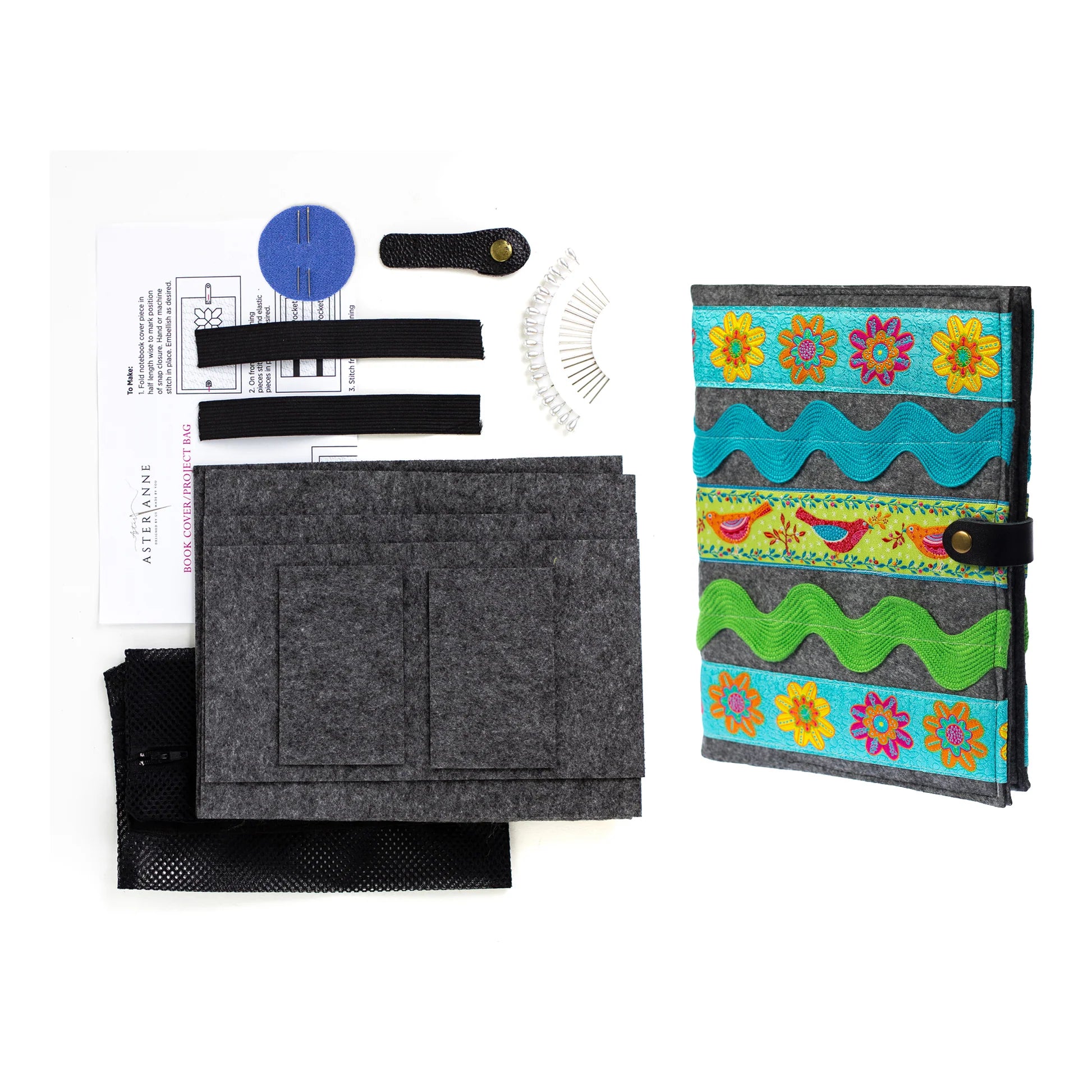 Pre-Cut Felt Book Cover/Project Bag Felt Kit
