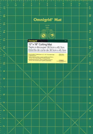 Cutting Mat Omnigrid Green with Yellow Grid 12in x 18in
