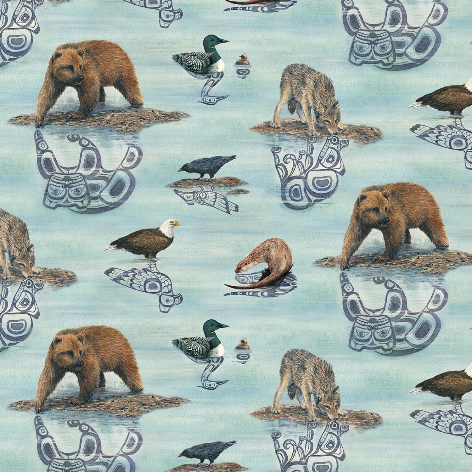 Native Reflections Wildlife Scenes - Aqua