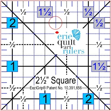 Erie Quilt Art 2.5" x 2.5" Non-Slip Quilting Ruler