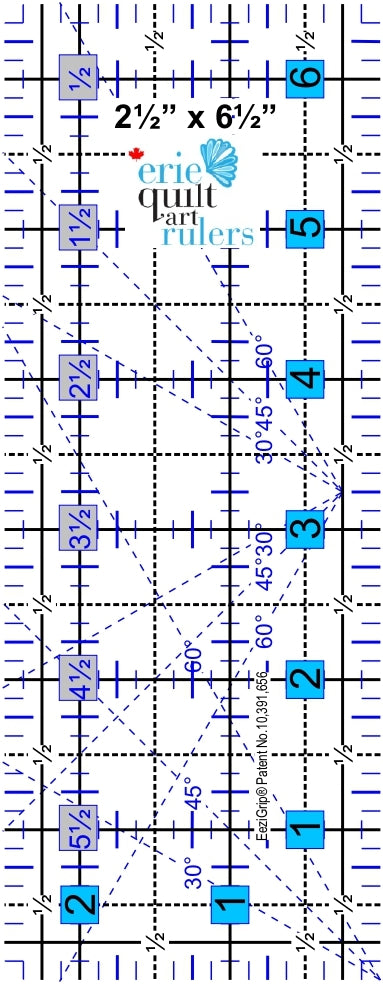 Erie Quilt Art 2.5" x 6.5" Non-Slip Quilting Ruler