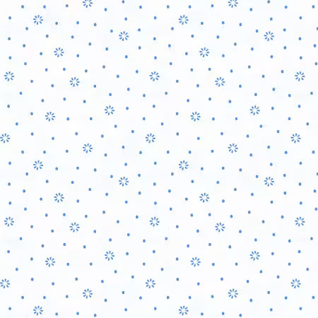 Blissful Blues White Floral Dot