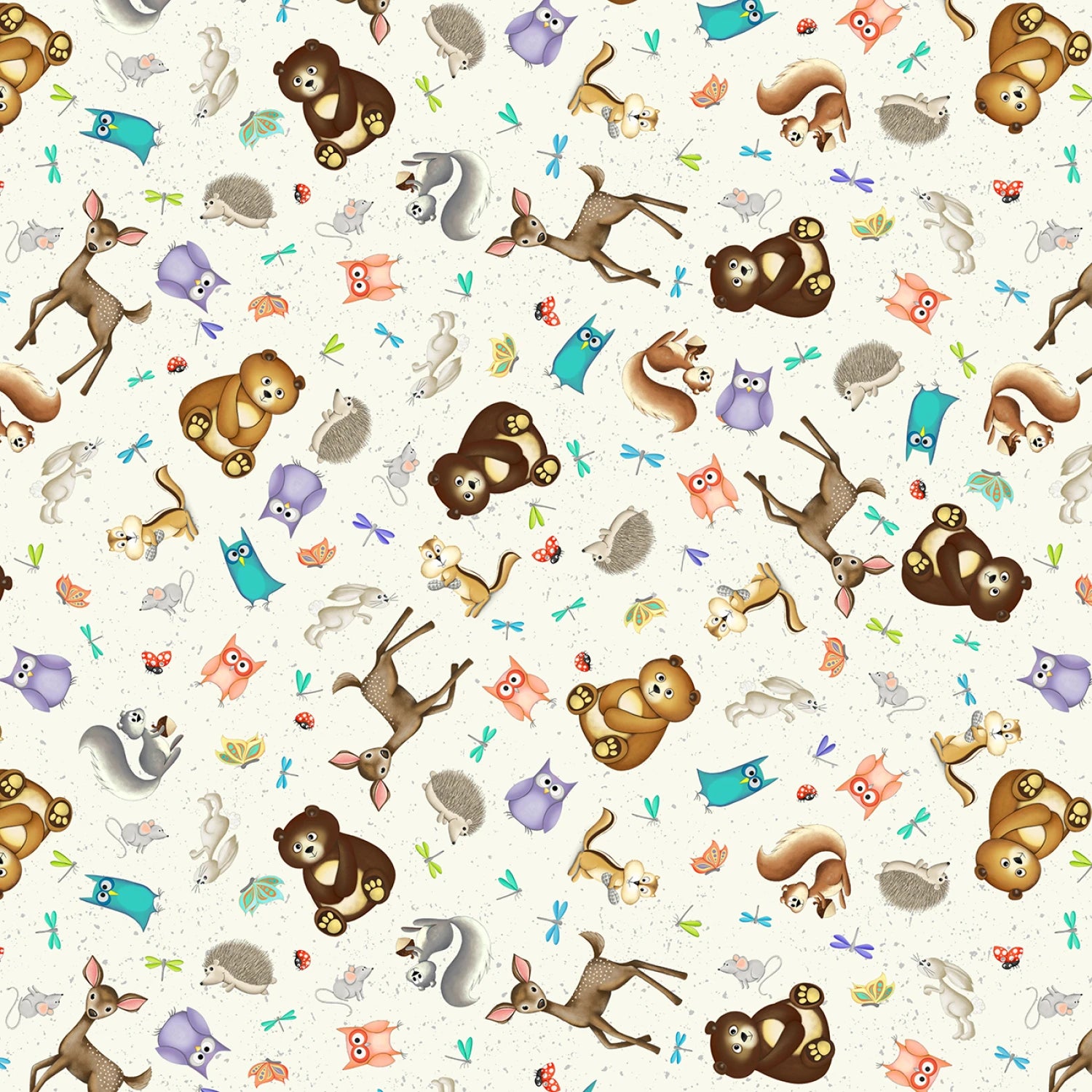 Enchanted Woods Forest Woodland Friends Cream Fat Quarter