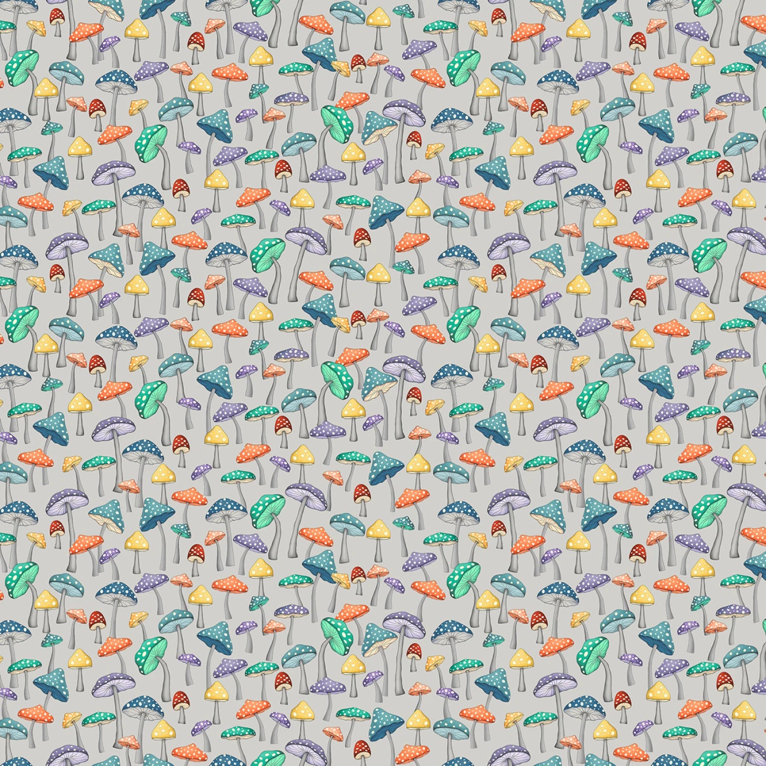 Enchanted Woods Light Grey Mushroom Garden