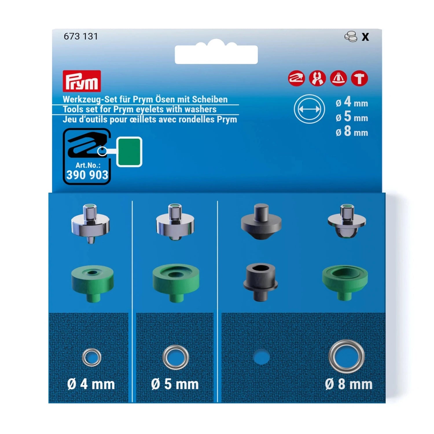 Vario Tools Set Eyelets 4-5-8mm