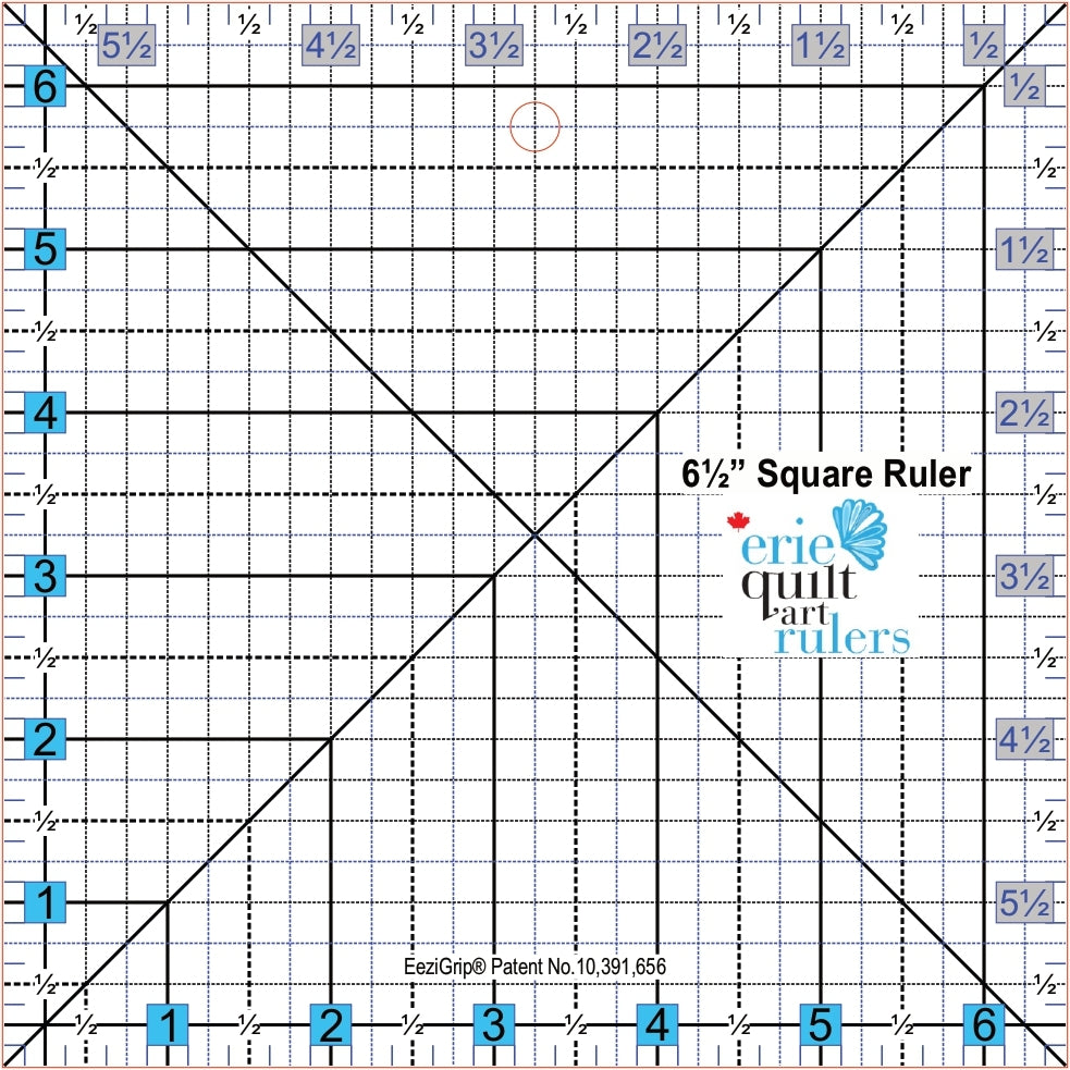 Erie Quilt Art 6.5" x 6.5" Non-Slip Quilting Ruler