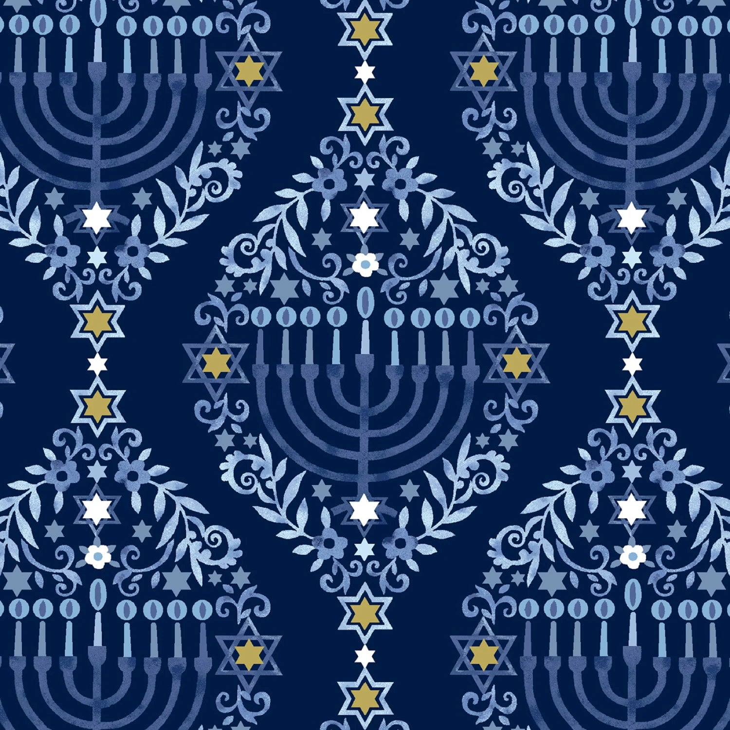 The Gift of Light Menorah Damask