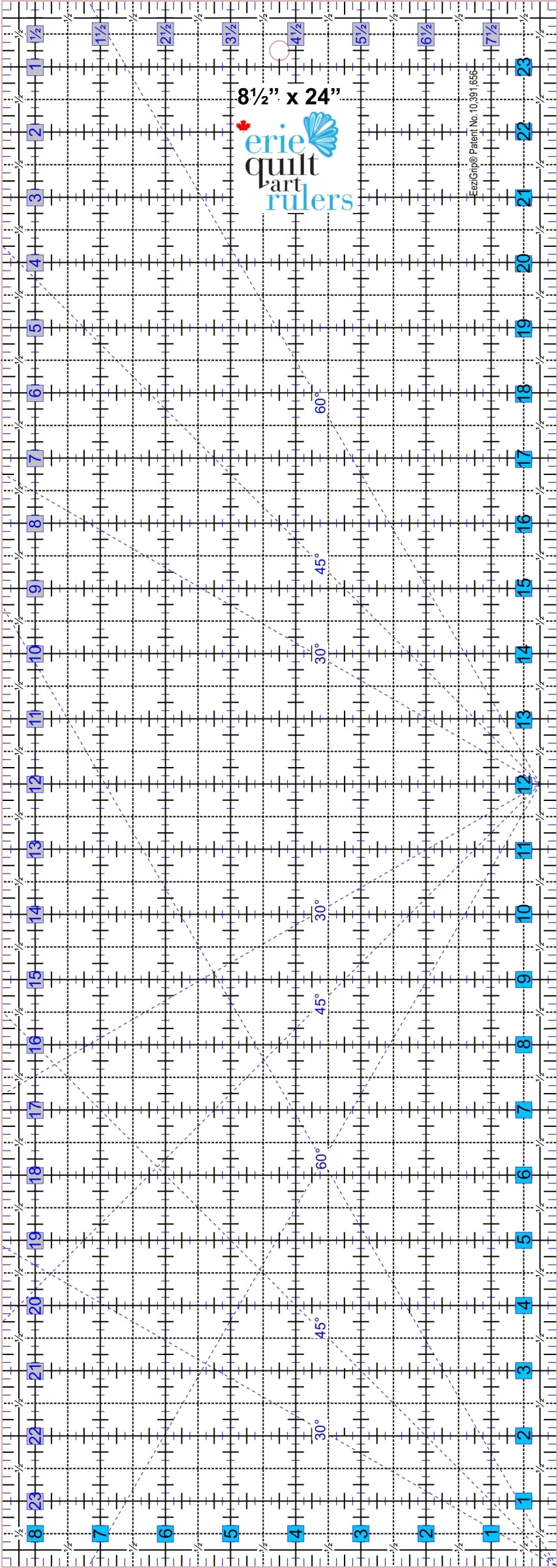 Erie Quilt Art 8.5" x 24" Non-Slip Quilting Ruler