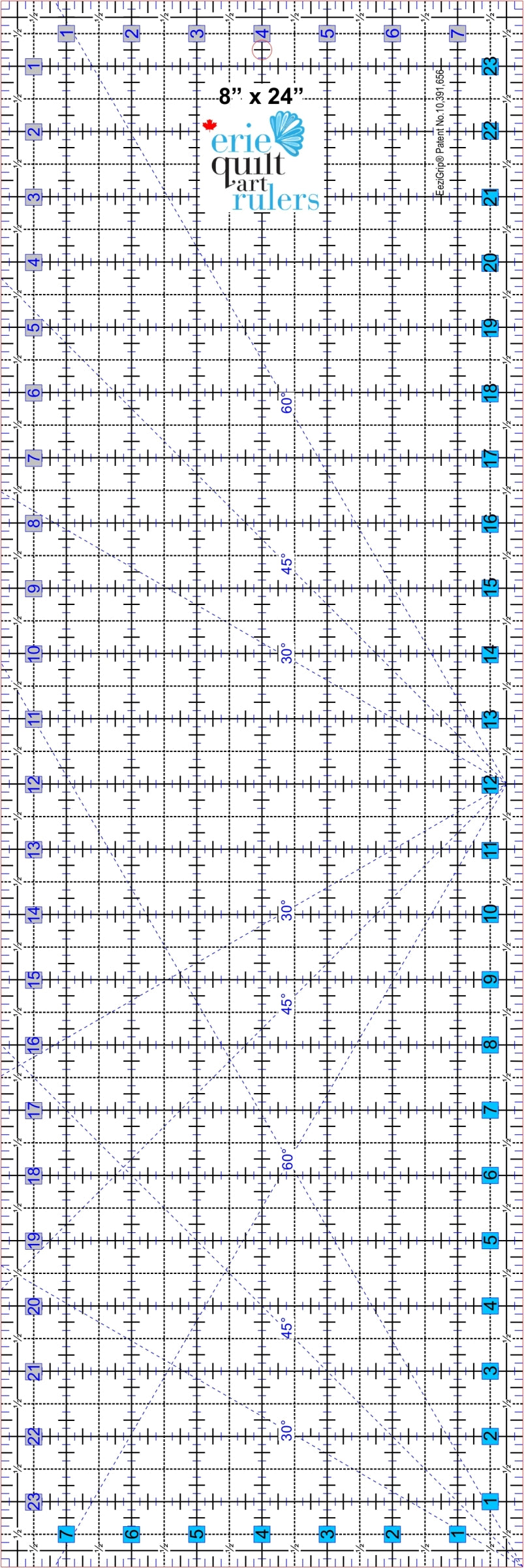 Erie Quilt Art 8" x 24" Non-Slip Quilting Ruler