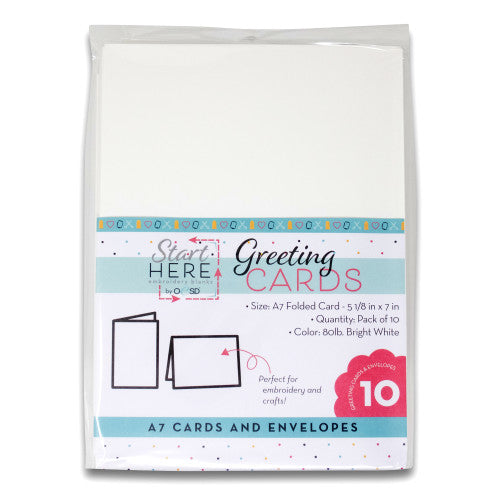 Blank Greeting Cards & Envelopes Size A7 10pk