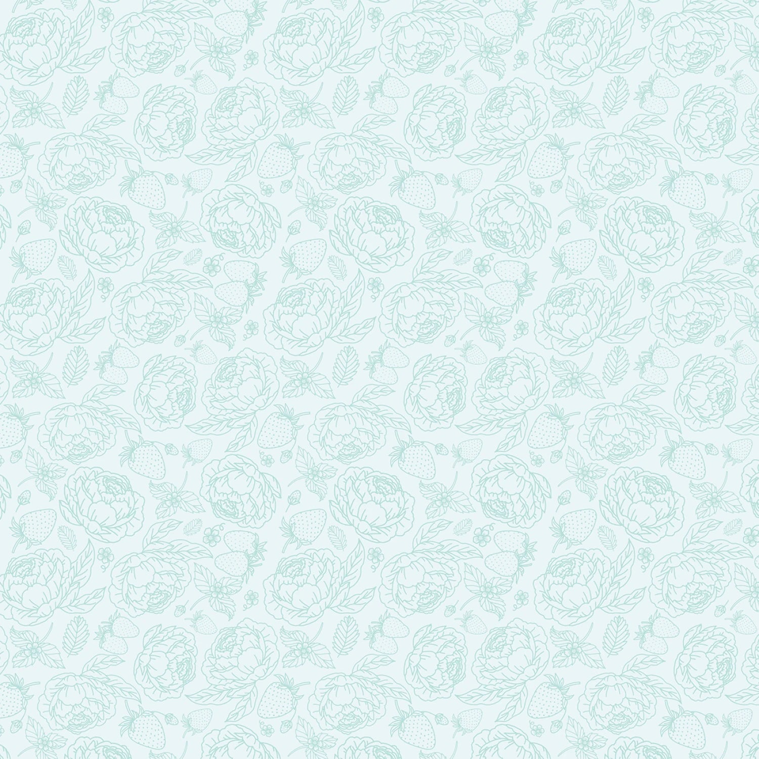 Blooms & Berries Light Teal