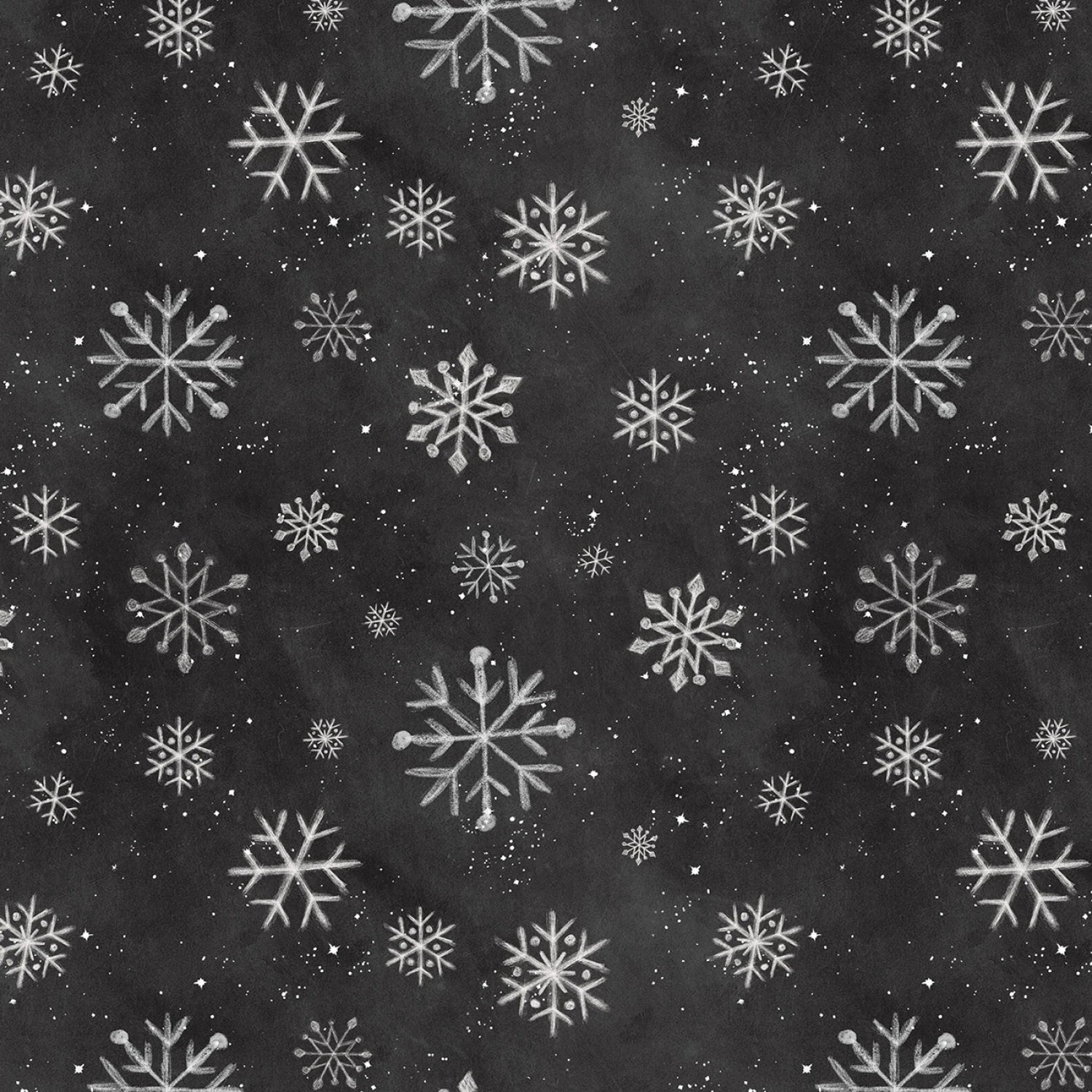Be Merry and Shine Bright Black Snowflakes