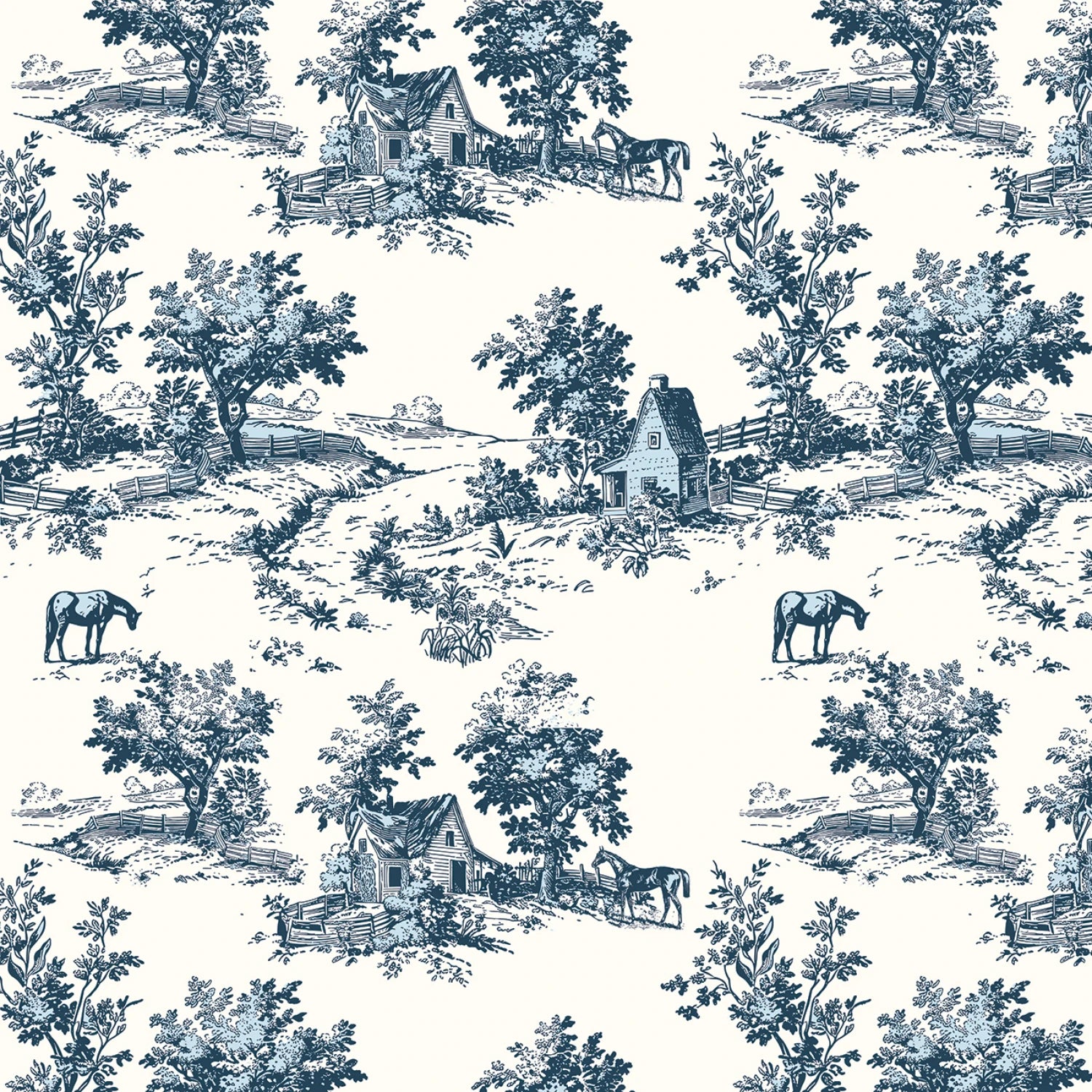 Bluegrass Toile Navy