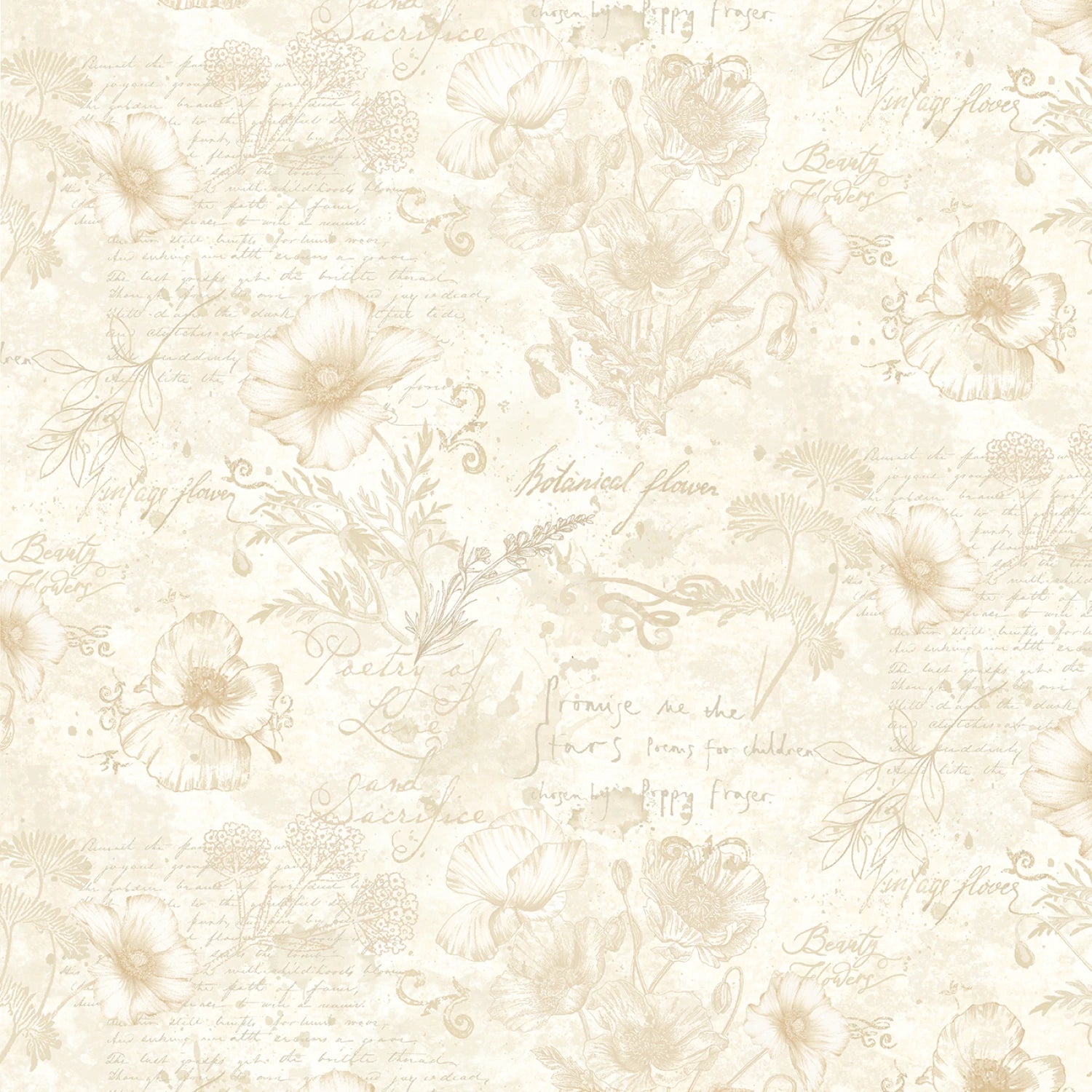 Poppy Passion Poppy Toile on Text