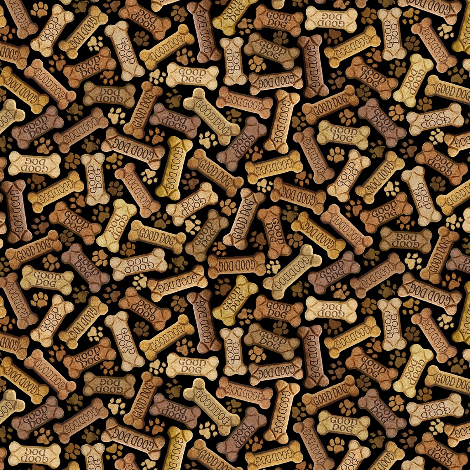 Happiness Has Paws Tossed Dog Bones