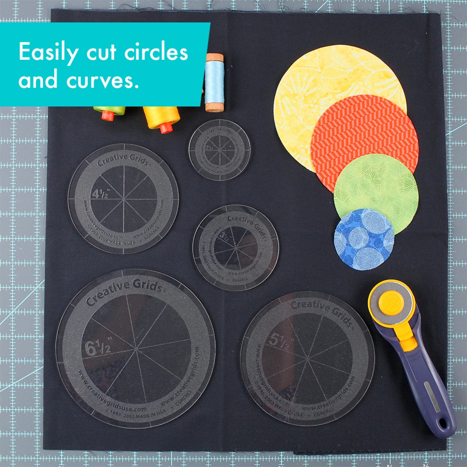 Creative Grids Quilt Ruler Circles - Set of 5
