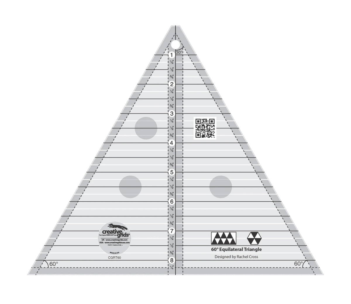 Creative Grids Quilt Ruler 60 Degree 8-1/2in Triangle
