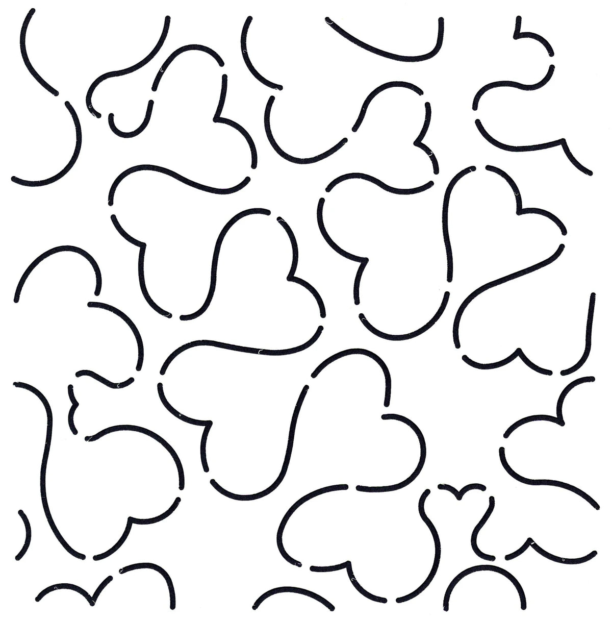 Quilt Stencil Heart Stipple 7 1/2"
