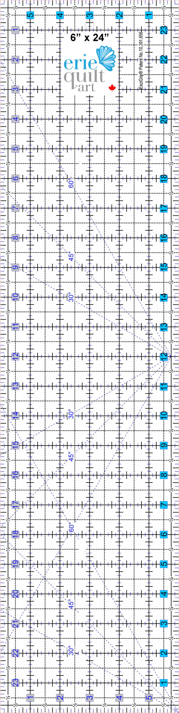 Erie Quilt Art 6" x 24" Non-Slip Quilting Ruler
