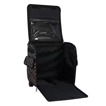 Classic Rolling Serger Tote Black Floral