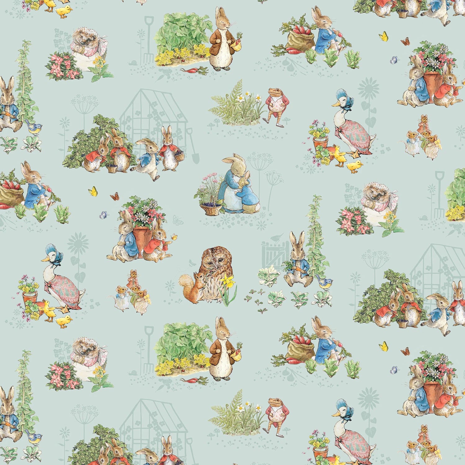 Peter Rabbit & Friends Characters Blue Flannel