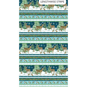 Woodland Woolies Flannel Border Stripe