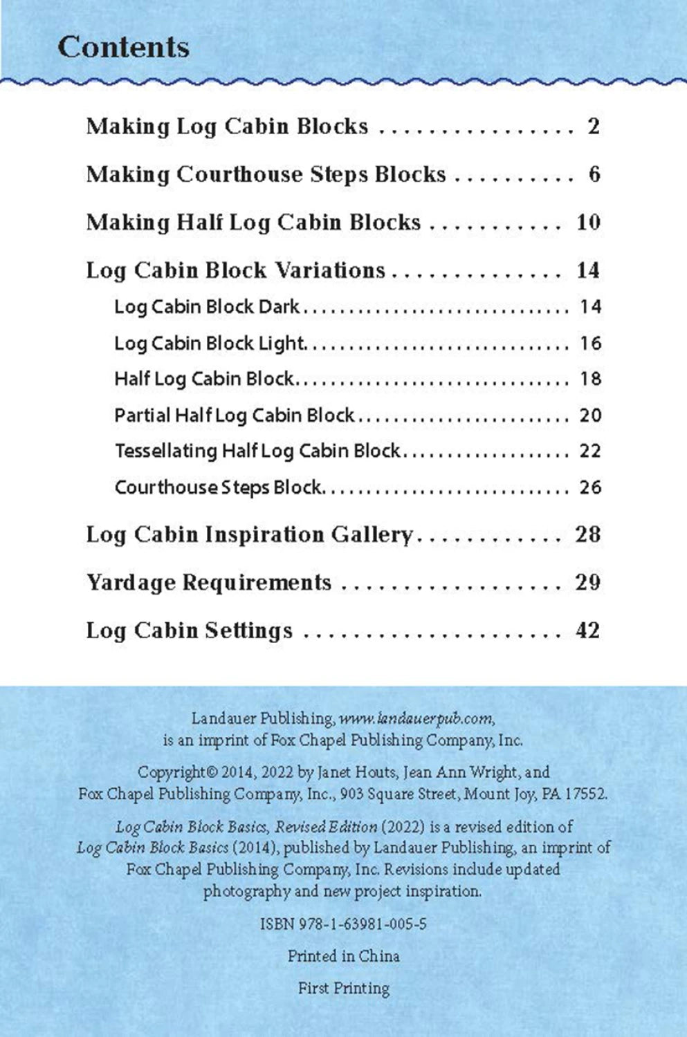 Pocket Guide - Log Cabin Basics