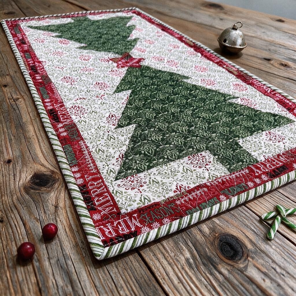 Holiday Greetings Christmasmas Tree Table Runner Kit