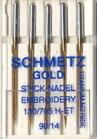 Schmetz Gold Titanium Embroidery Machine Needle Size 14/90 5ct