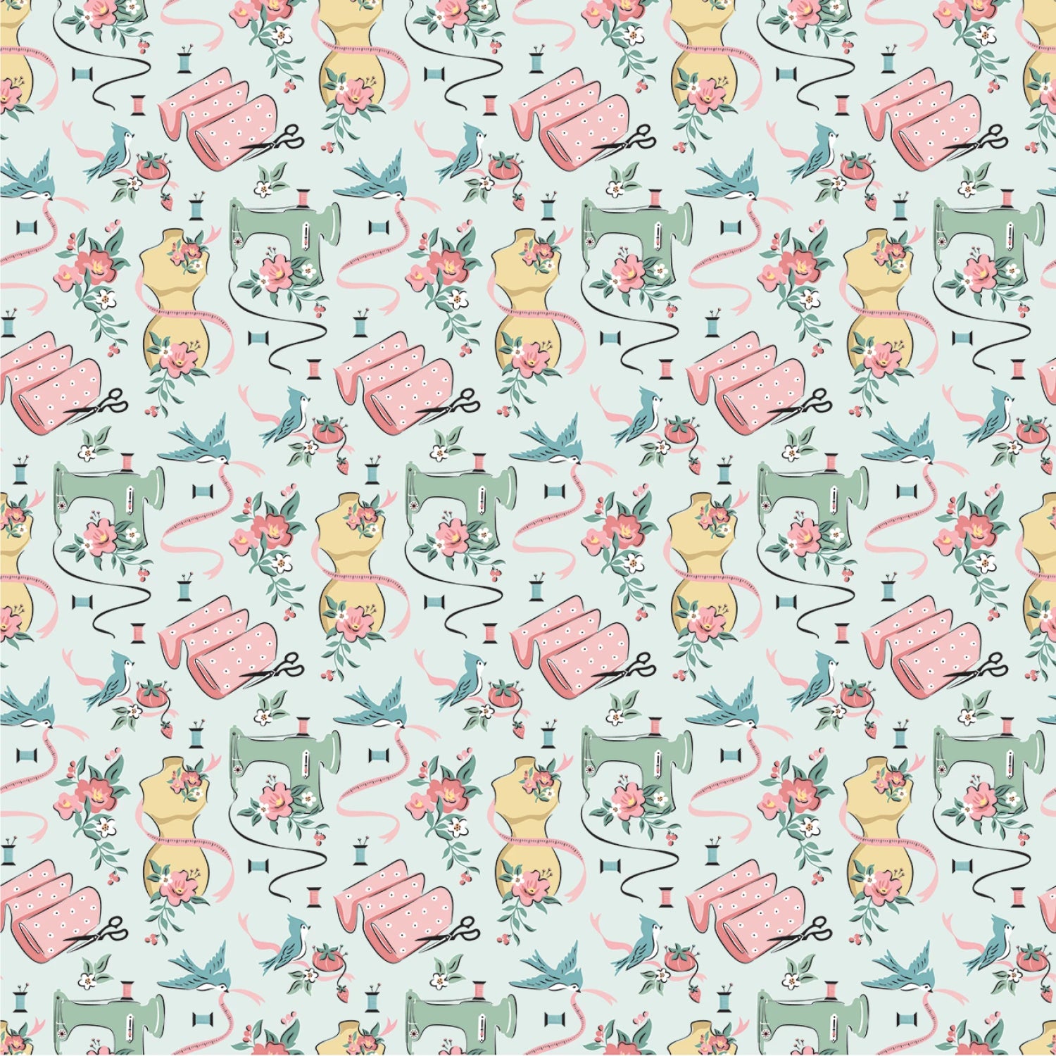 Granny's Sewing Room Blue