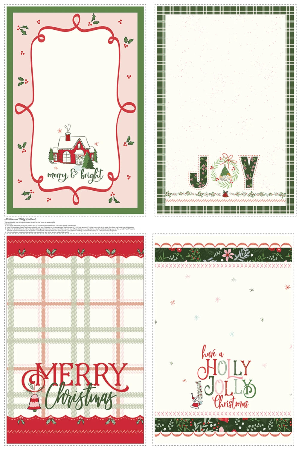 Mistletoe & Holly Decorative Tea Towels