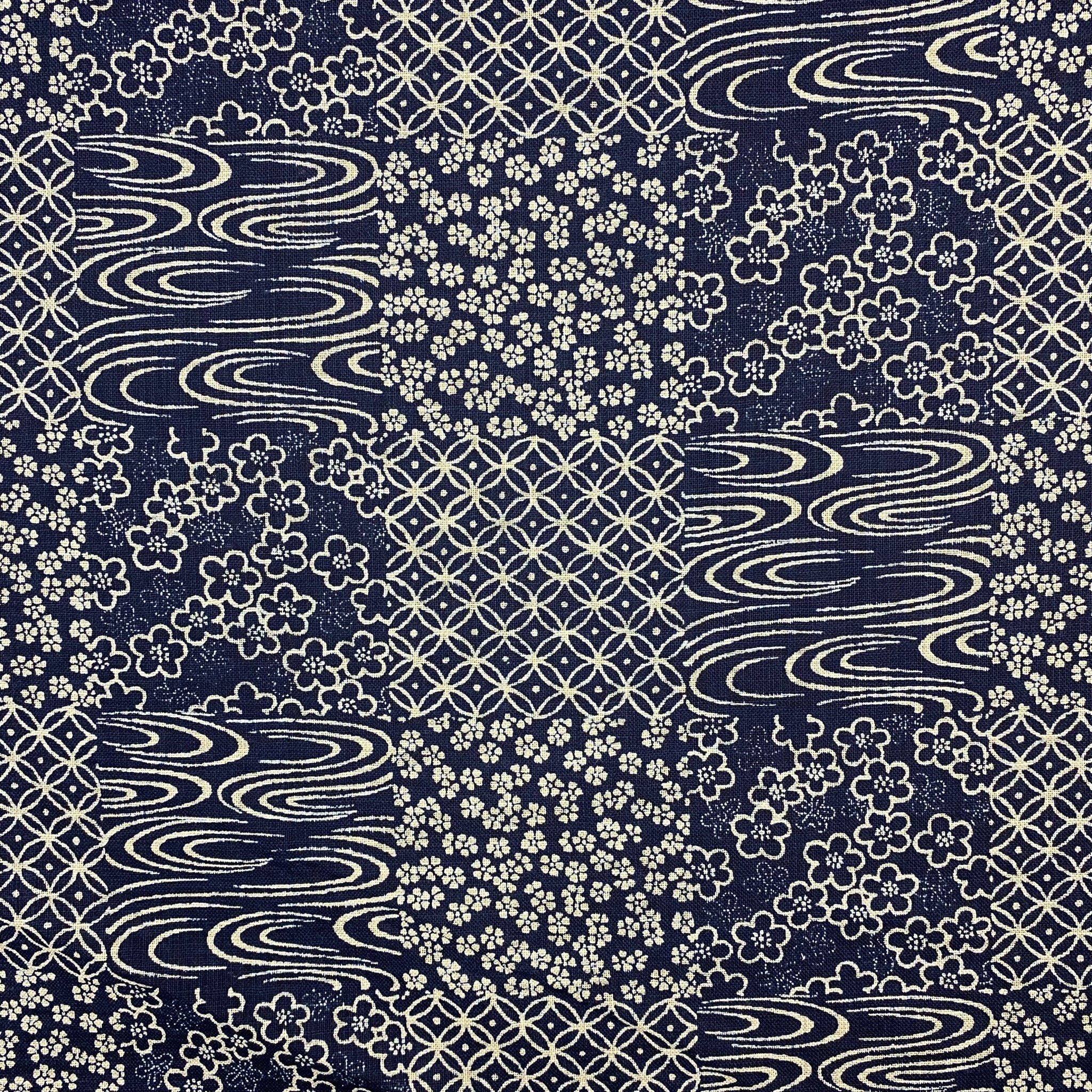 Nara Japanese Homespun Patchwork - Indigo
