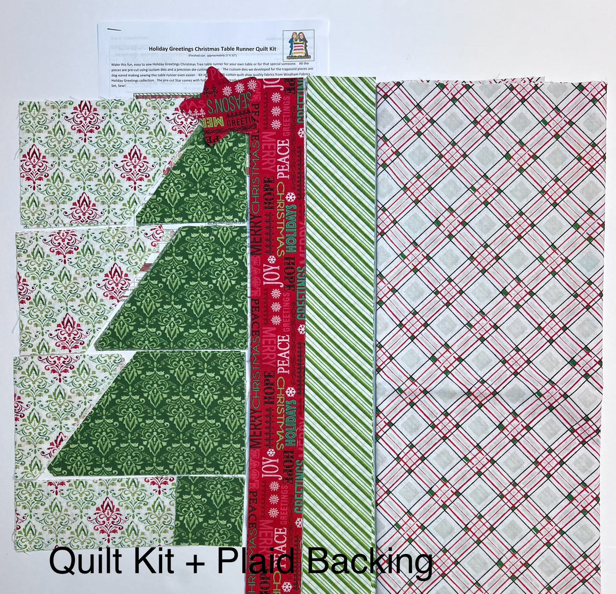 Holiday Greetings Christmasmas Tree Table Runner Kit