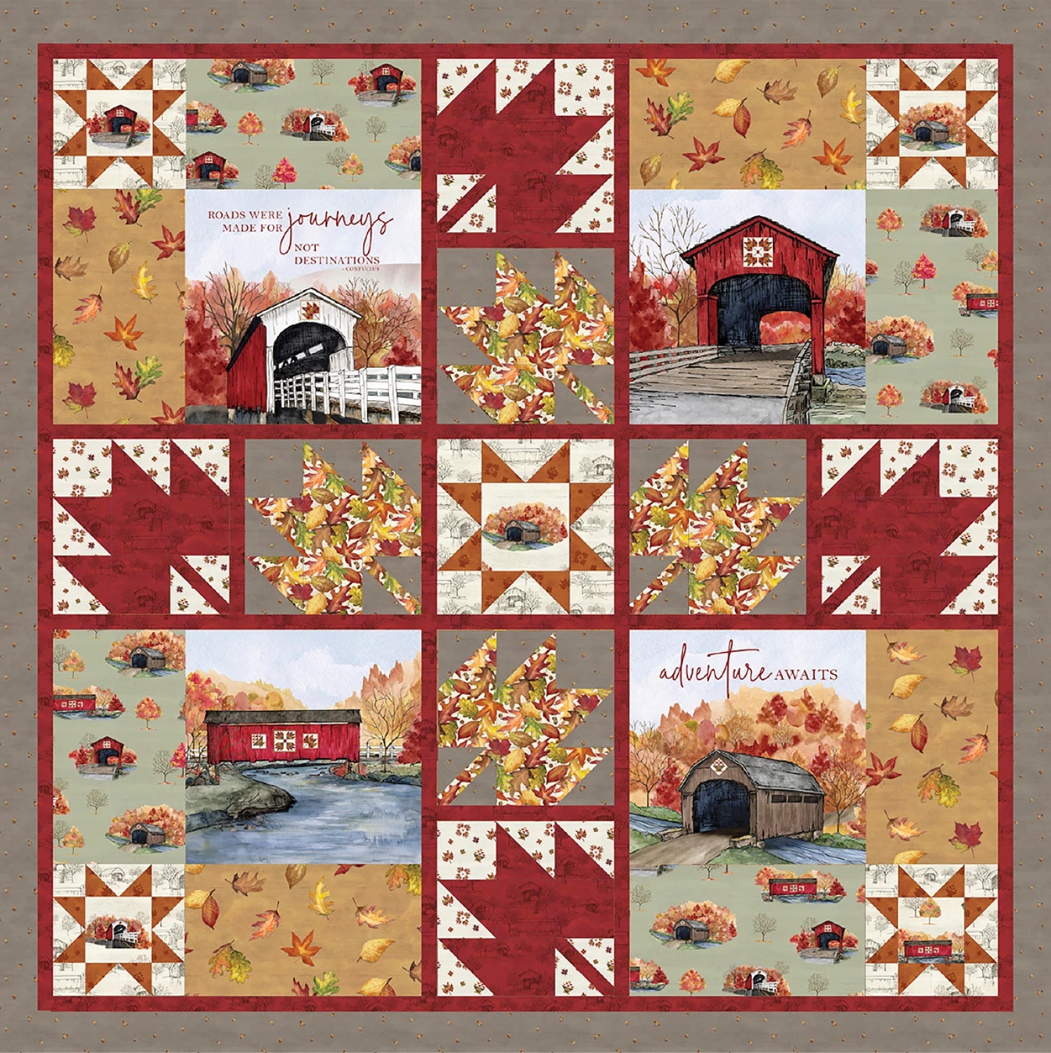 Covered Bridges in Fall Quilt Kit