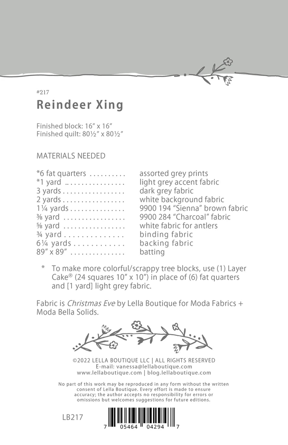 Reindeer Xing Pattern