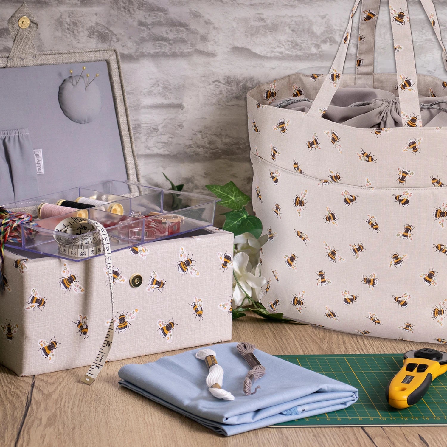 Drawstring Bee Tote Bag