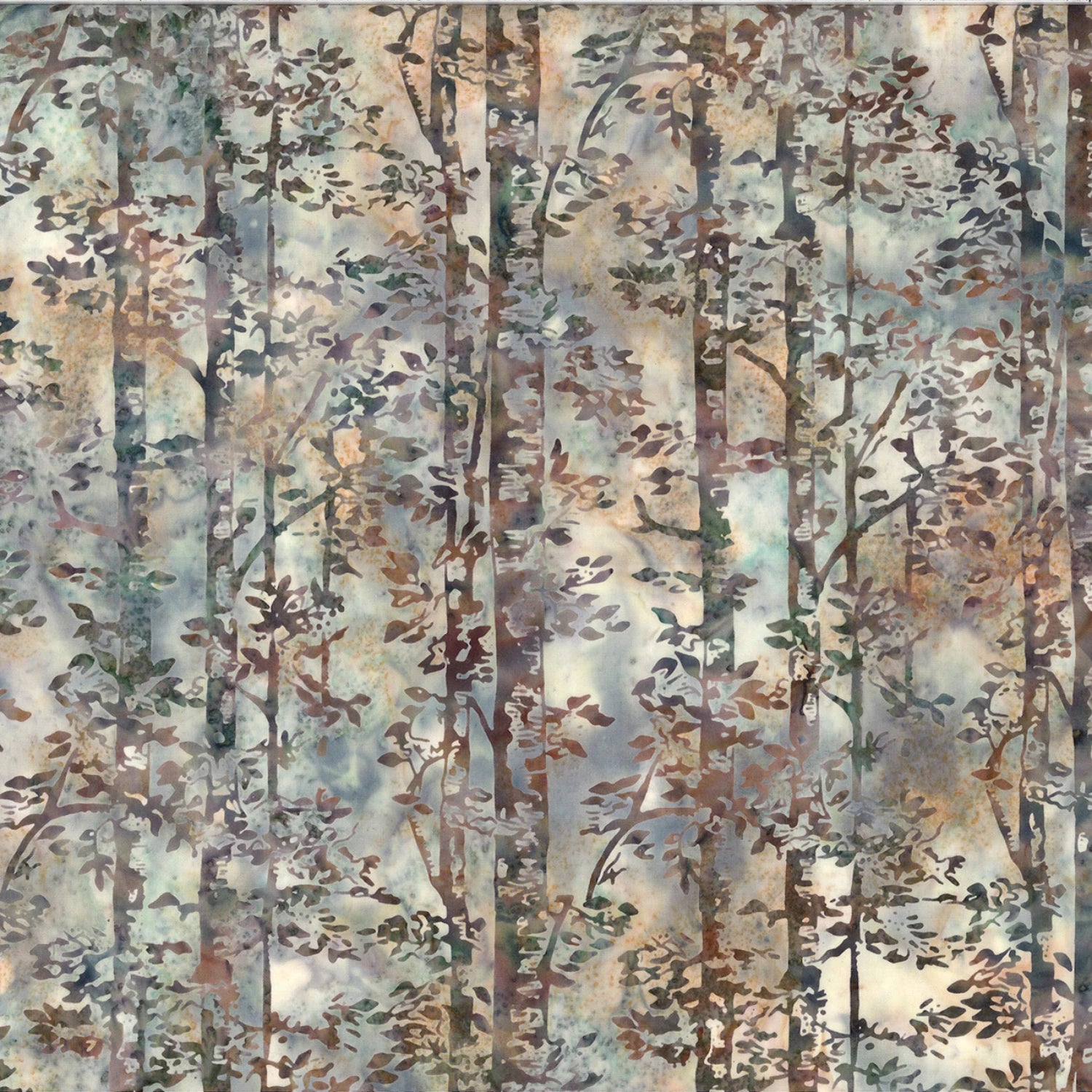 Woodland Batiks Birch Trees Earl Grey