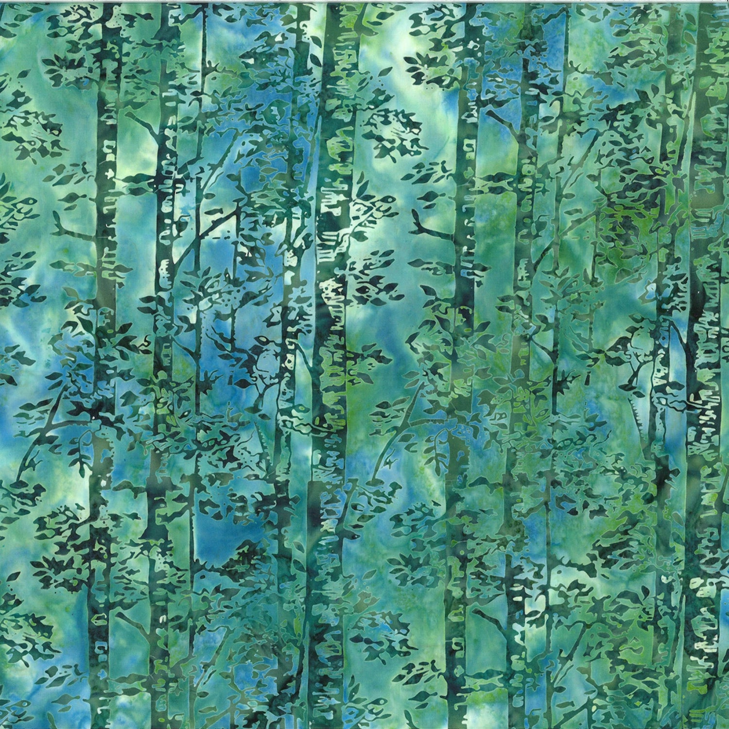Woodland Batiks Birch Trees Camomile