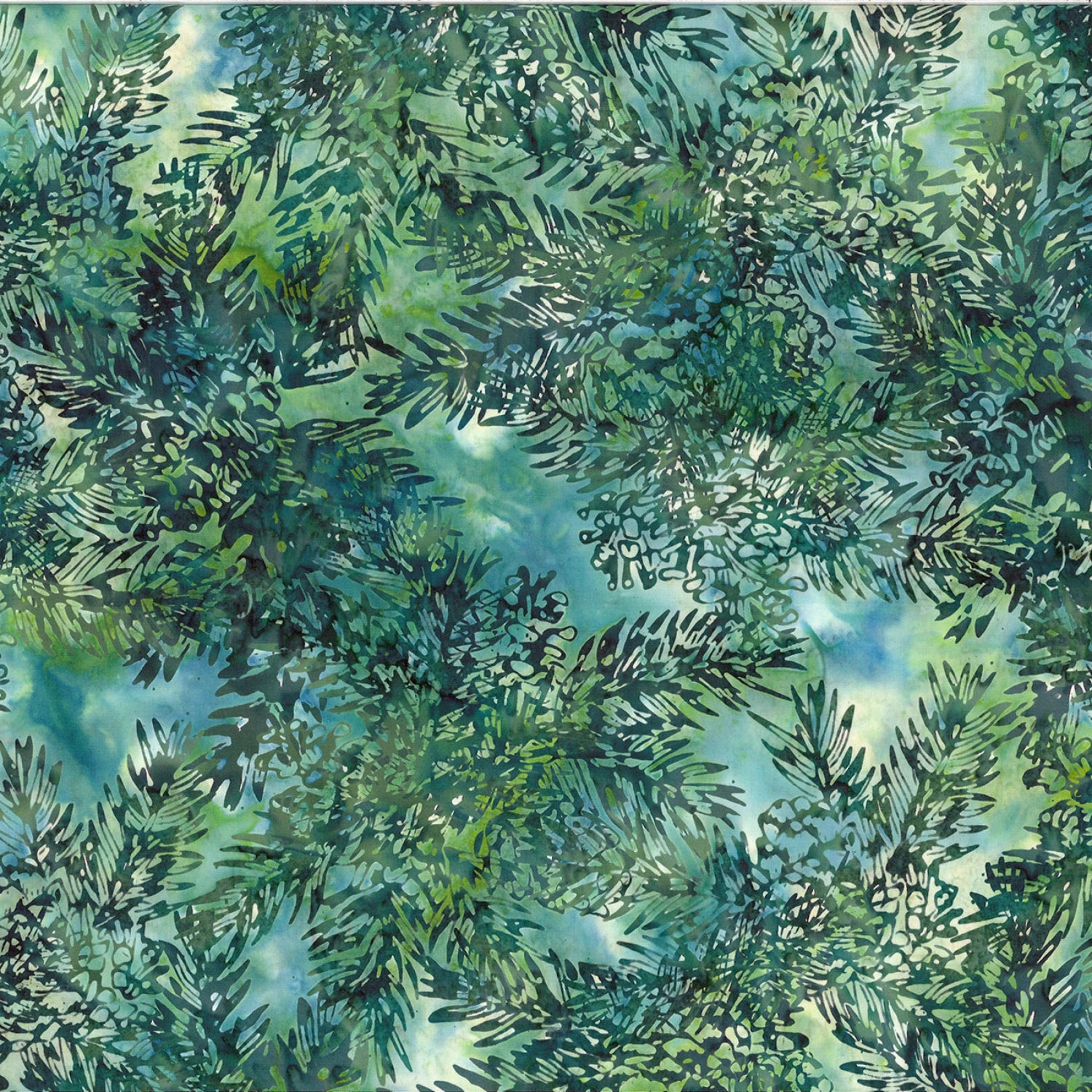Woodland Batiks Pine Cones Camomile