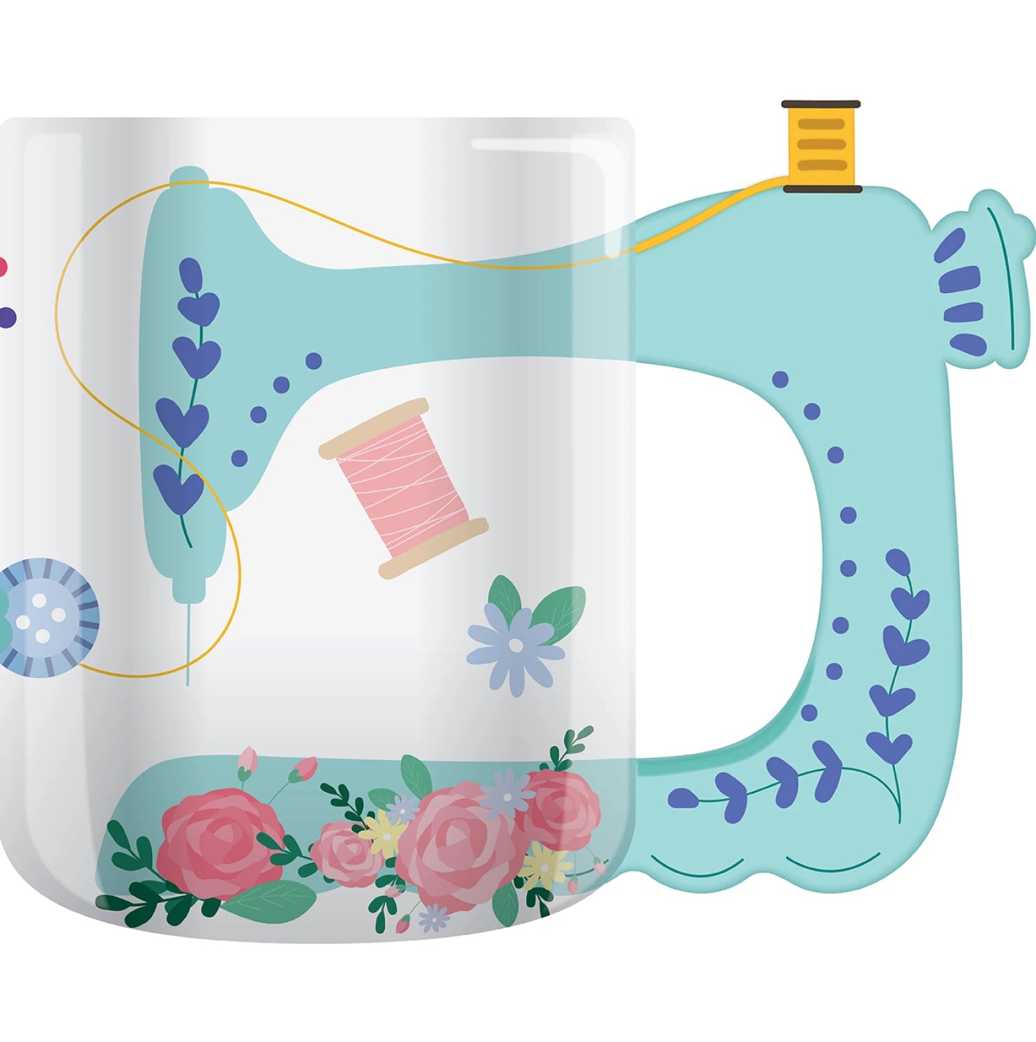 Ceramic Sewing Themed Mug