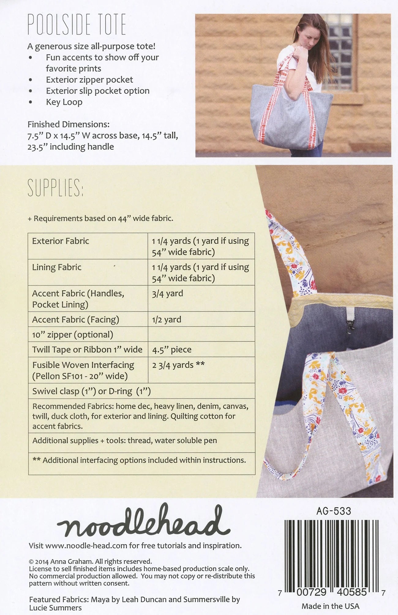 Poolside Tote Pattern