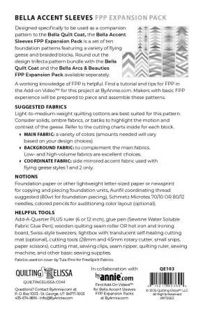 BELLA Quilt Coat Accent Sleeves - EXPANSION PACK ONLY