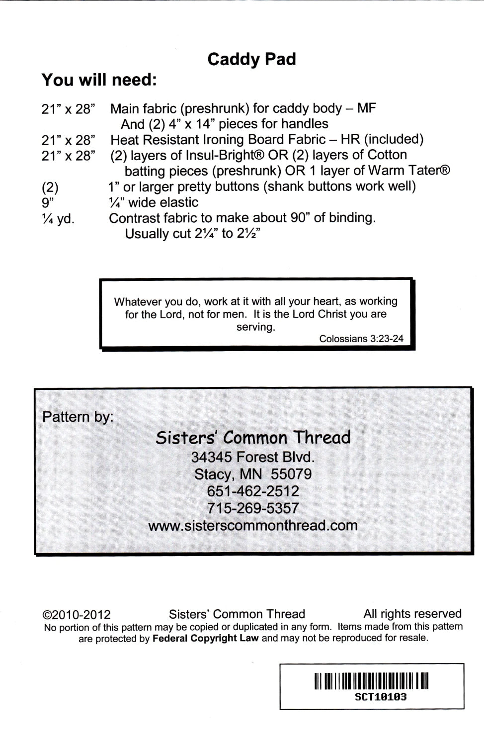 Caddy Pad Full Size Iron Tote and Pad in One