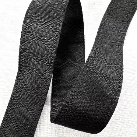 Black Jacquard Embossed Webbing - 1 1/2"