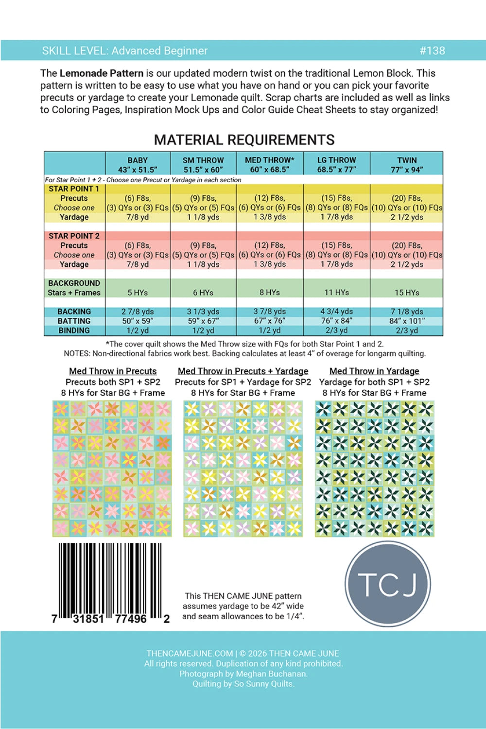 Lemonade - Quilt Pattern