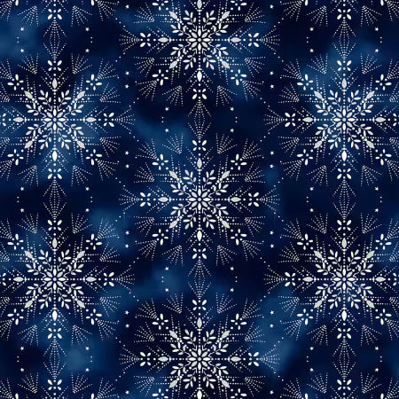 Midnight Perch Snowflakes Navy