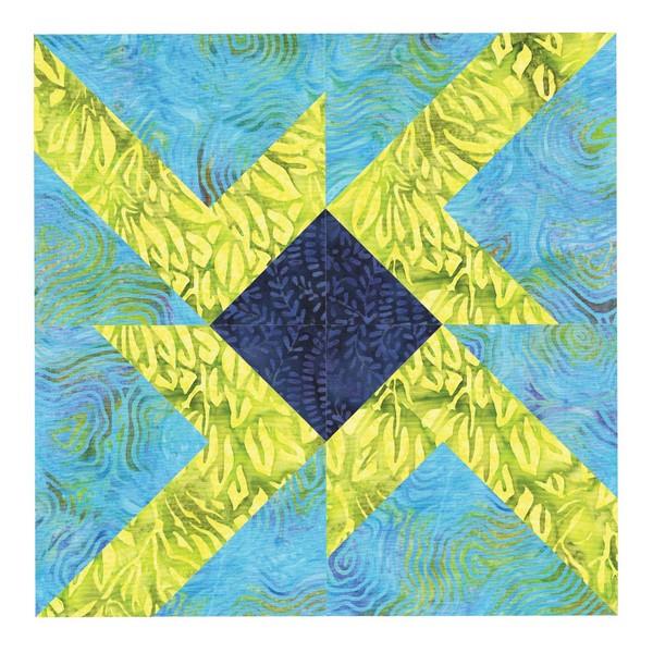 Accuquilt GO! Spinning L - 9" Finished Block on Board