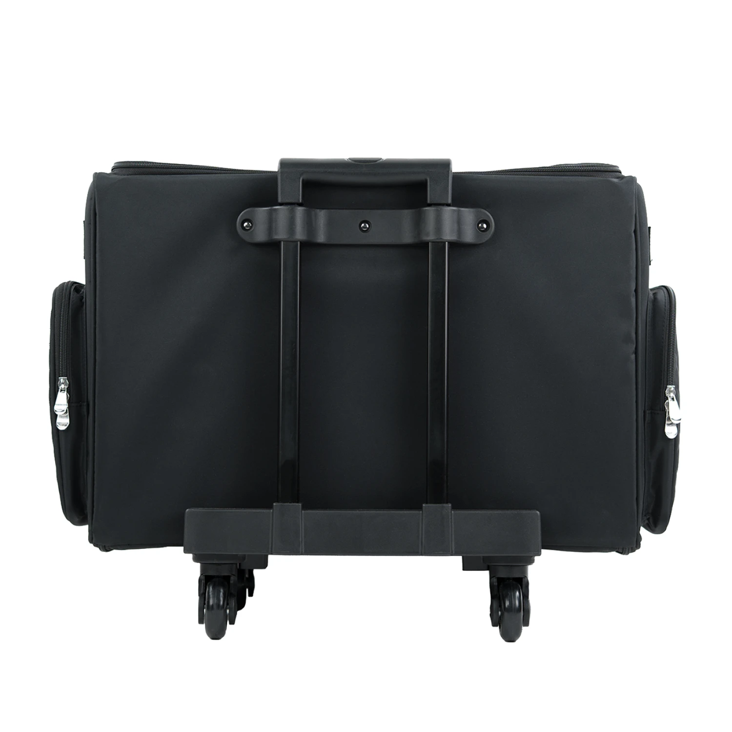 XL Flat Top Rolling Sewing Machine Tote Black Quilted