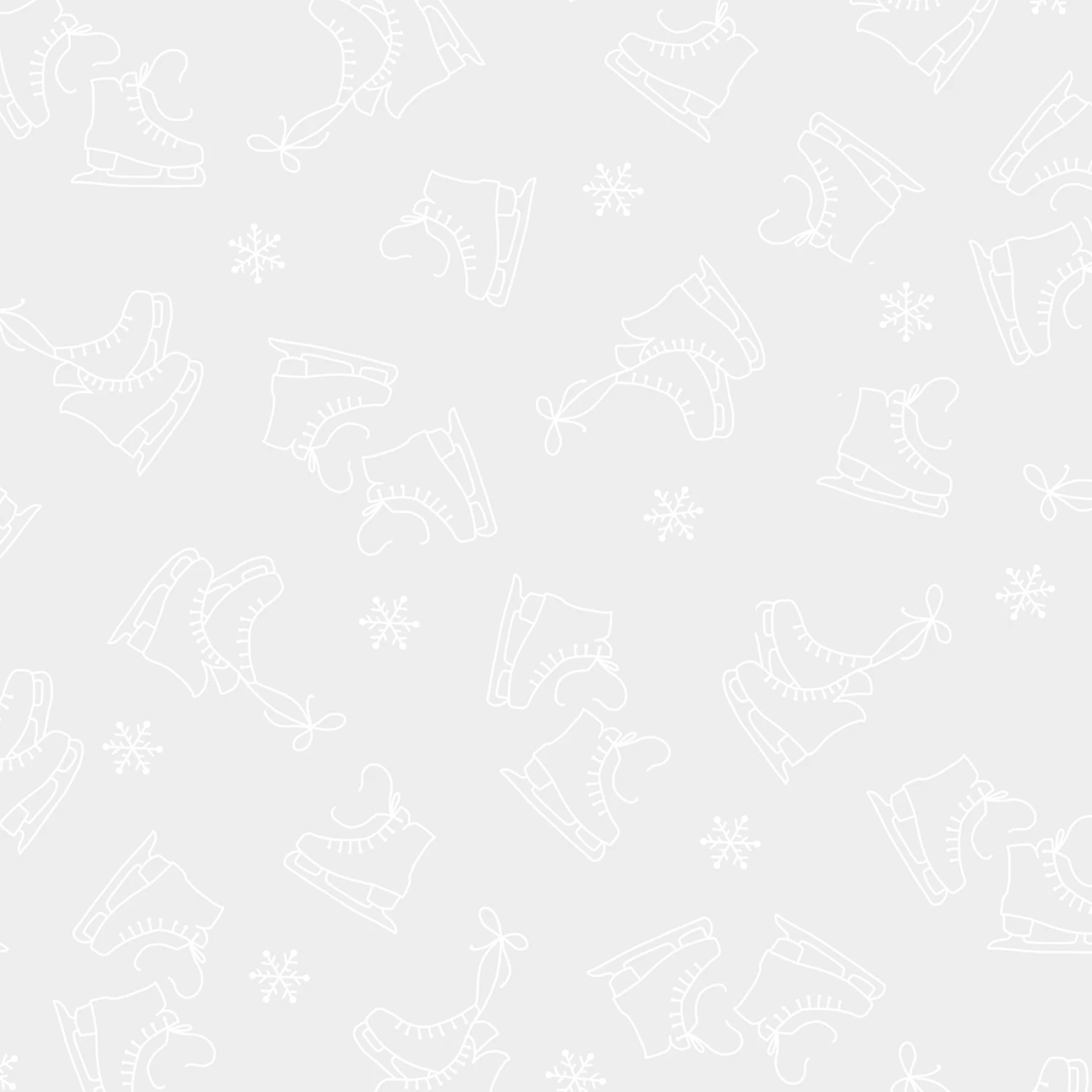 Tossed Ice Skates White on White