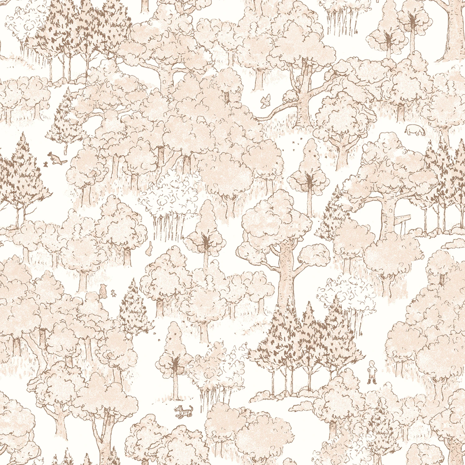 Winnie The Pooh Forest Mono - Sepia